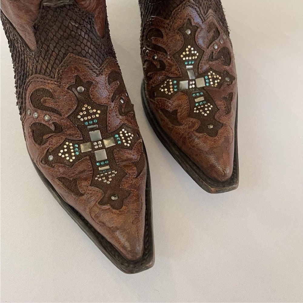 Corral vintage Brown Western Embroidered Boots size 5.5 - Picture 3 of 7